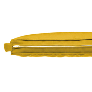 Galette de chaise à scratch "Korai" jaune moutarde 40x40x4cm en polyester