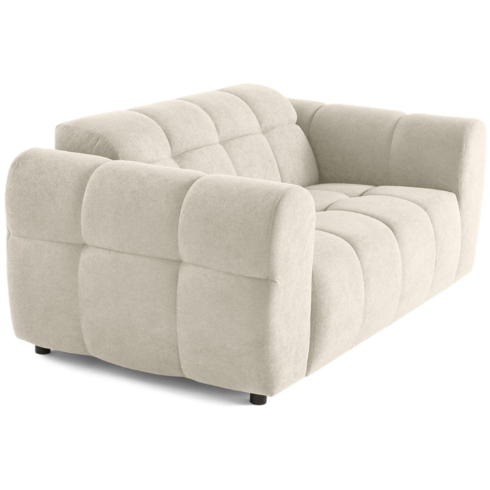 Ray - canapé droit 2 places en tissu texturé - Beige