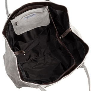 Annagrazia Borsa Shopper Donna.Pelle autentica Camoscio