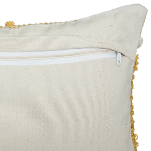 Coussin "R.O.W." - plastique recyclé - jaune ocre 30x50 cm