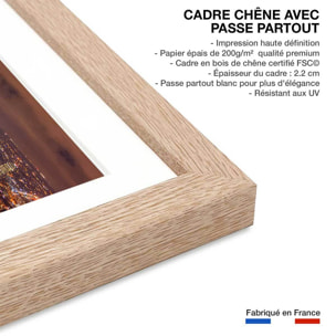 Affiche deco ""Night Life"" Affiche sous cadre bois