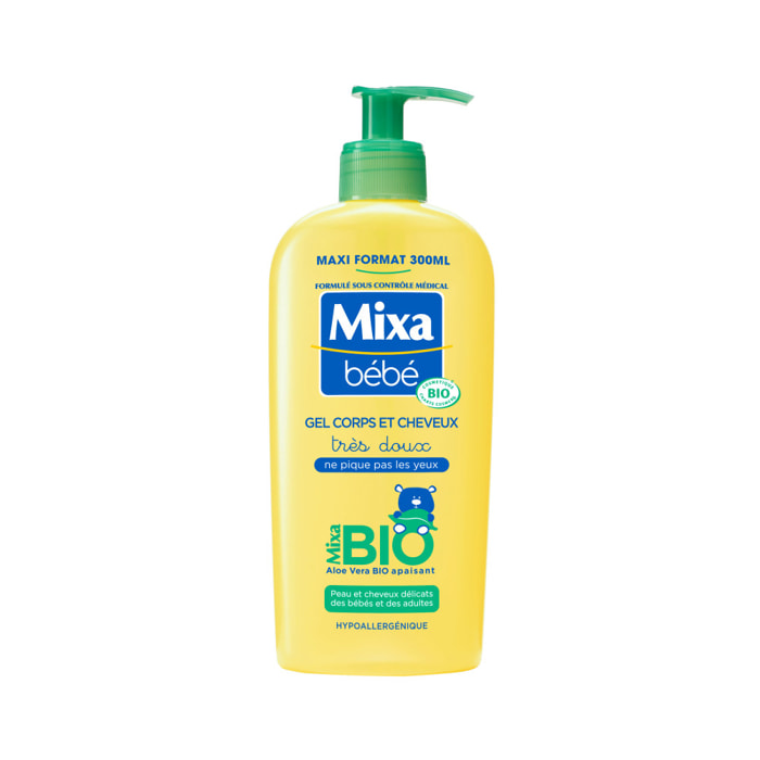 Lot de 6 - Mixa Bébé Gel 2 en 1 corps et cheveux Bio 300ml