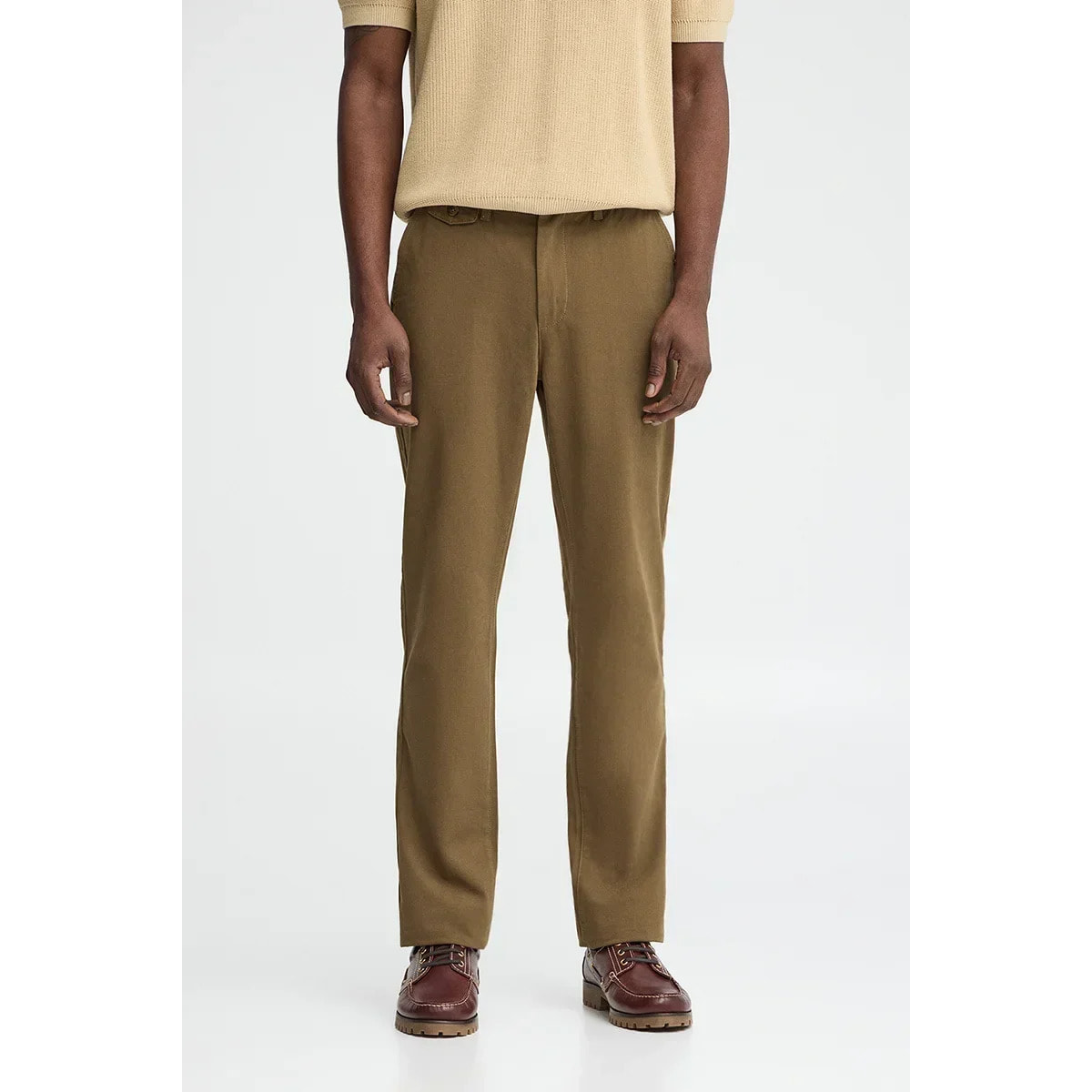 Pantalón chino camel de corte regular con logo Polo Club