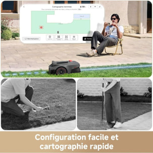Robot tondeuse MOVA Viax 250 sans fil périphérique, 250 m² de superficie, cartographie assistée par l'IA
