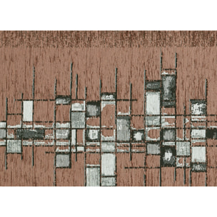 Tappeto Jacquard Ideale Cucina Ingresso Made In Italy Antiscivolo, Lavabile, Morbido Disegno Pixel Marrone By Suardi