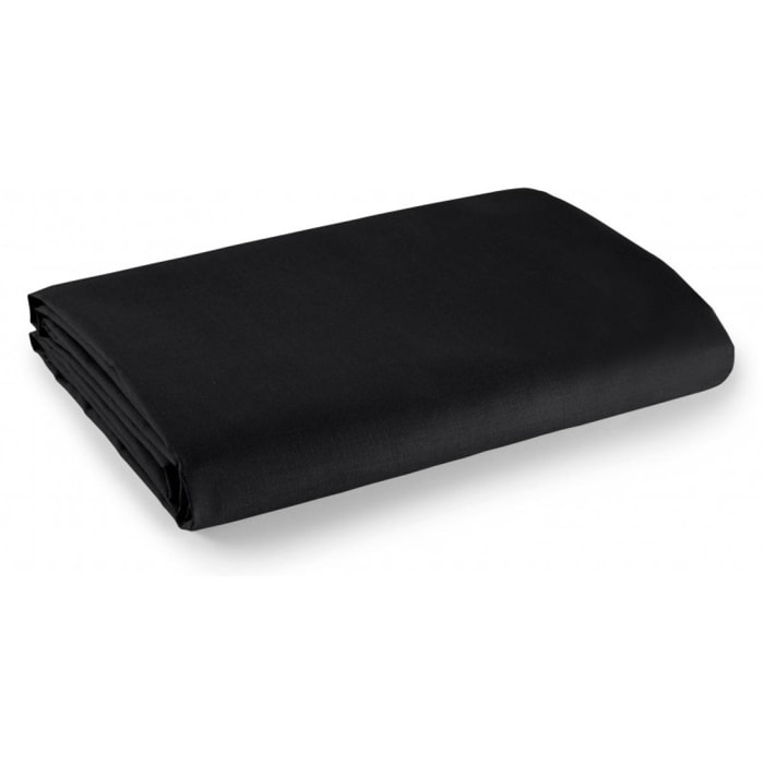 Drap plat 100% Coton / 57 fils/cm² - Noir