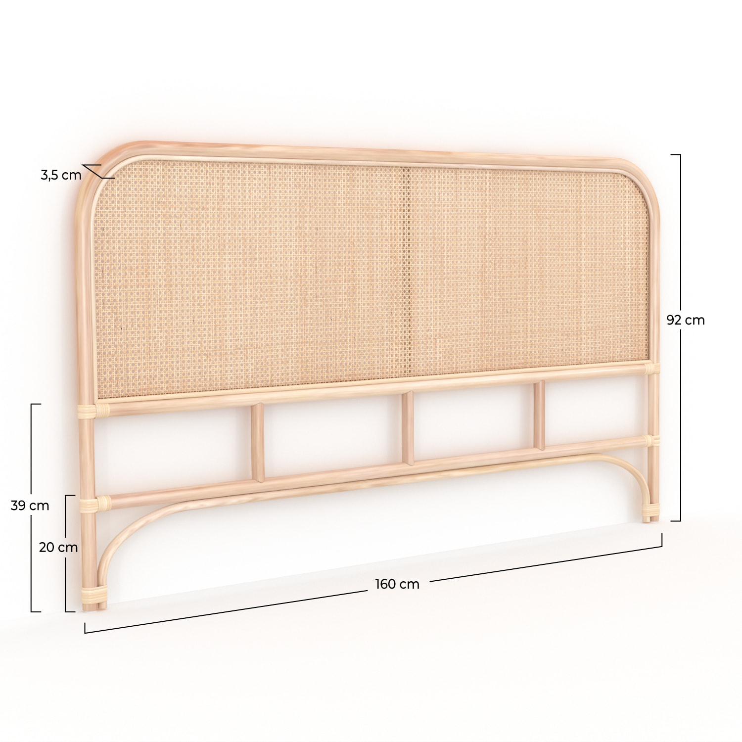 Tête de lit en rotin et cannage 160 cm - Grace