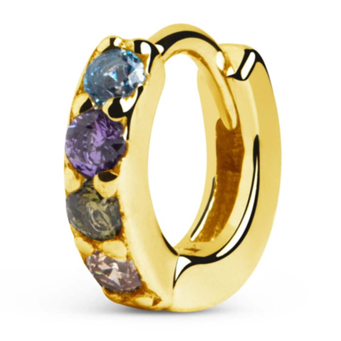 Orecchino Singolo Cleo S Colors Argento Placcato Oro