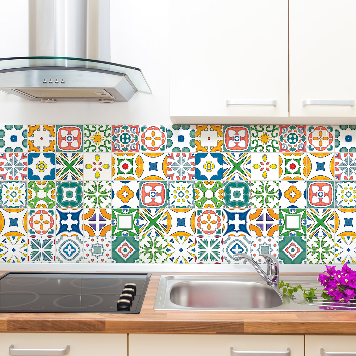 Stickers muraux - Sticker Mural Carrelage adhésif Cuisine Salle de Bain - 24 STICKERS CARRELAGES AZULEJOS DULCIA