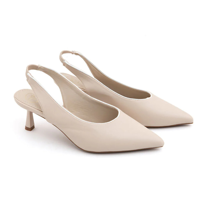 Slingback outline chic - BEIGE
