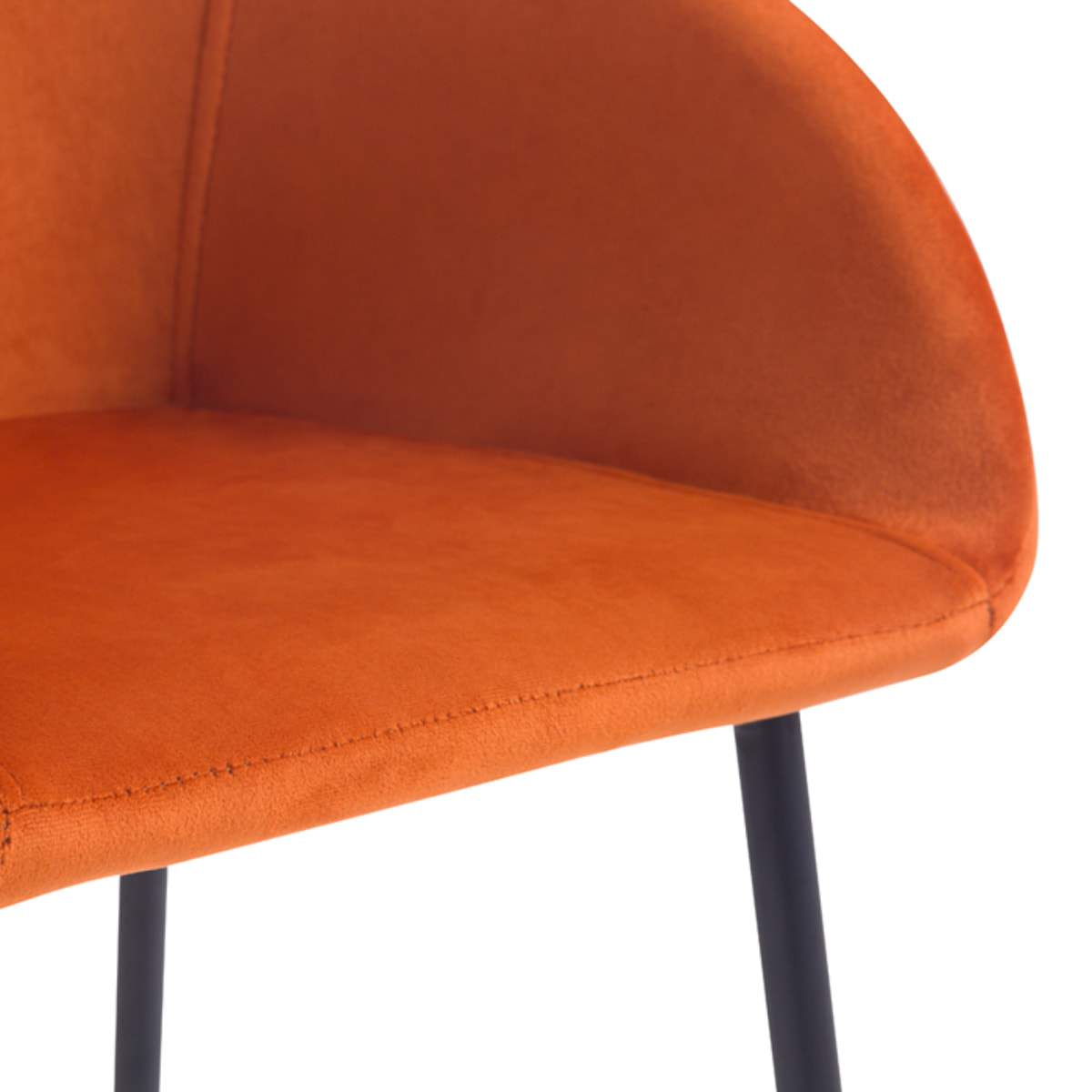 Chaise de bar 75 cm en velours orange (lot de 2) - Marquise