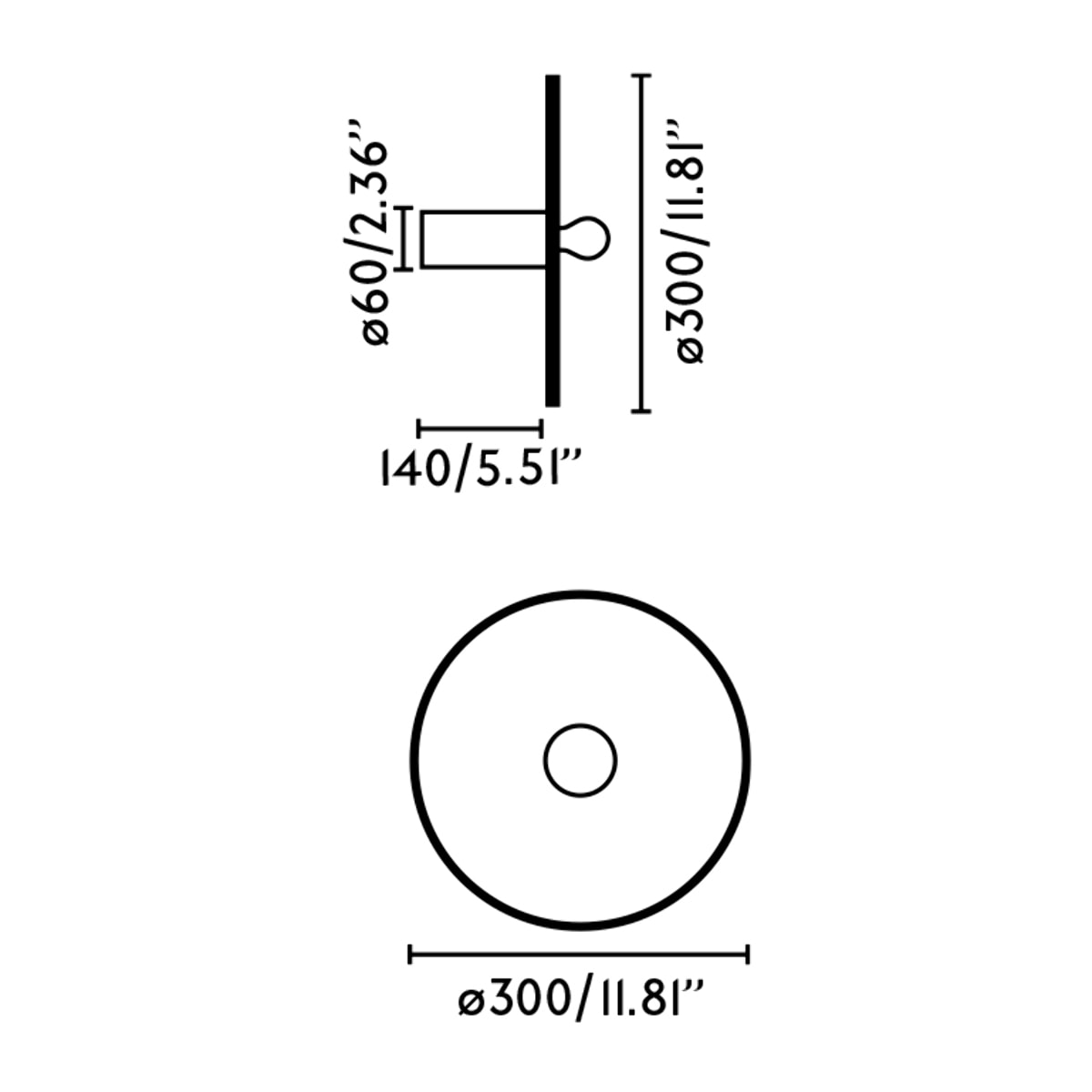 CONFETTI 300 H140 Lampe applique/plafonnier en marmoreal recyclé
