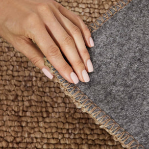 Tapis salon, motif faux uni, poils ras, look chaleureux, entretien