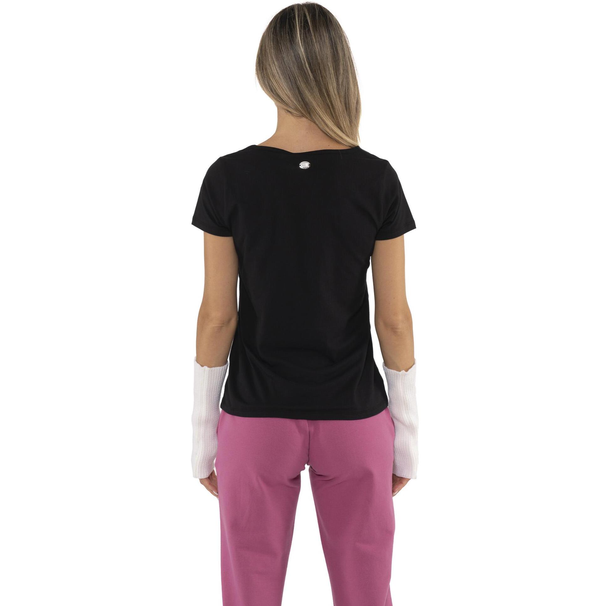 T-shirt donna a manica corta con placchetta Leone 1947 Never Without