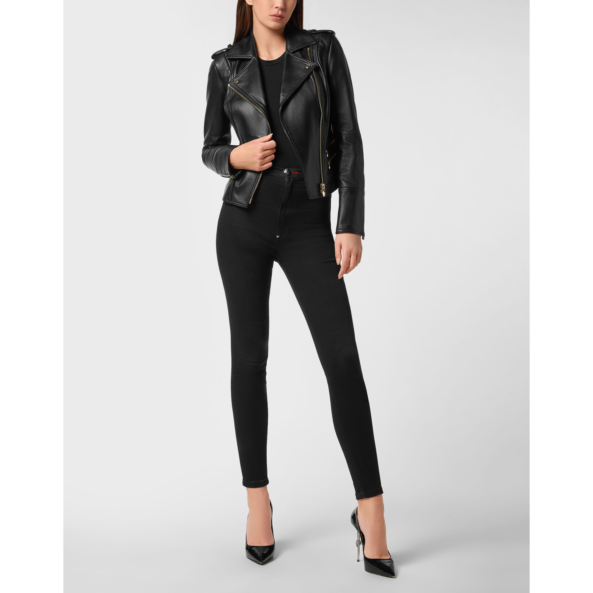 PHILIPP PLEIN Giacca biker in pelle