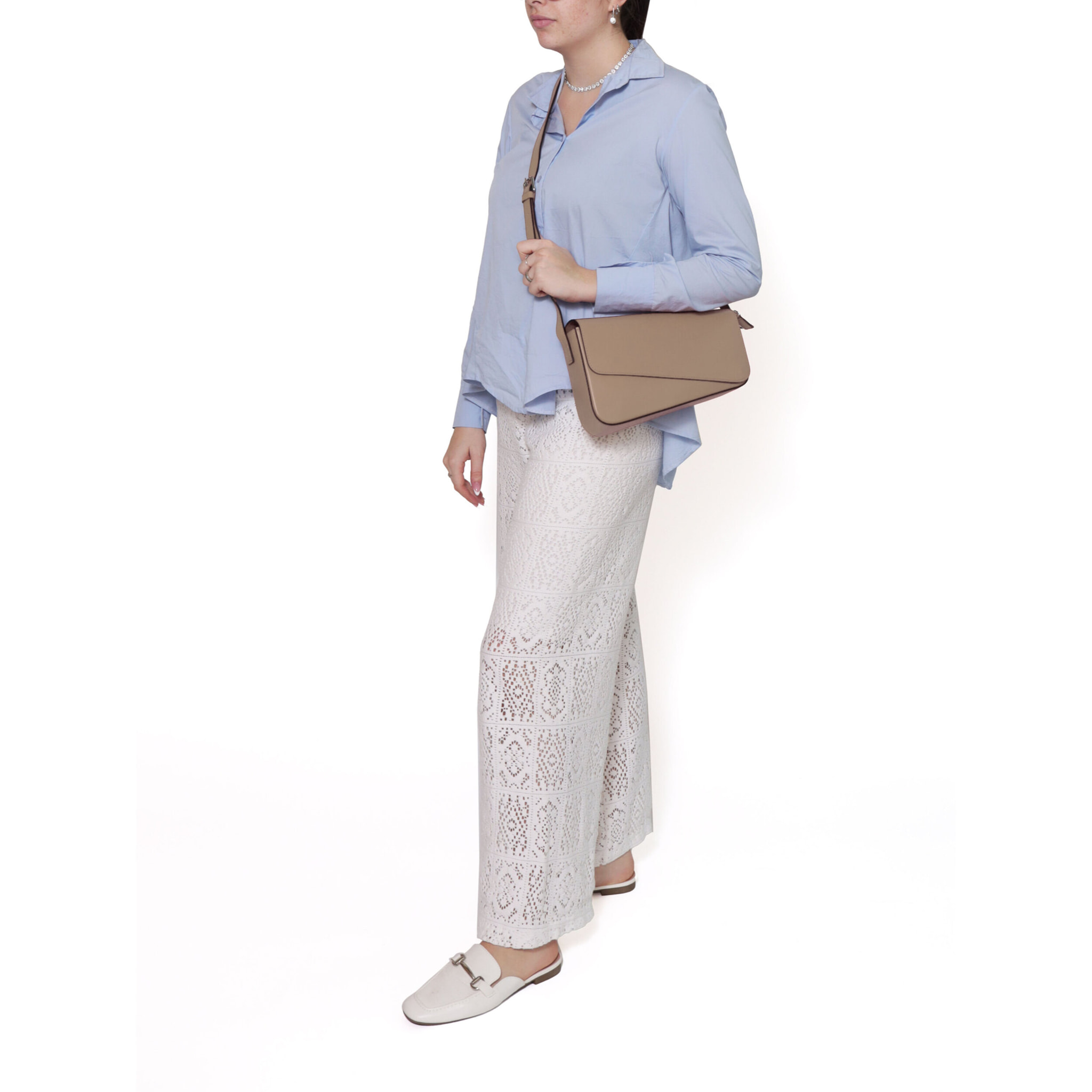 Borsa a tracolla da donna In Vera pelle Made in Italy 28x17x5 cm