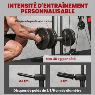 Station de musculation Fitness entrainement complet développé couché butterfly barre latissimus curler