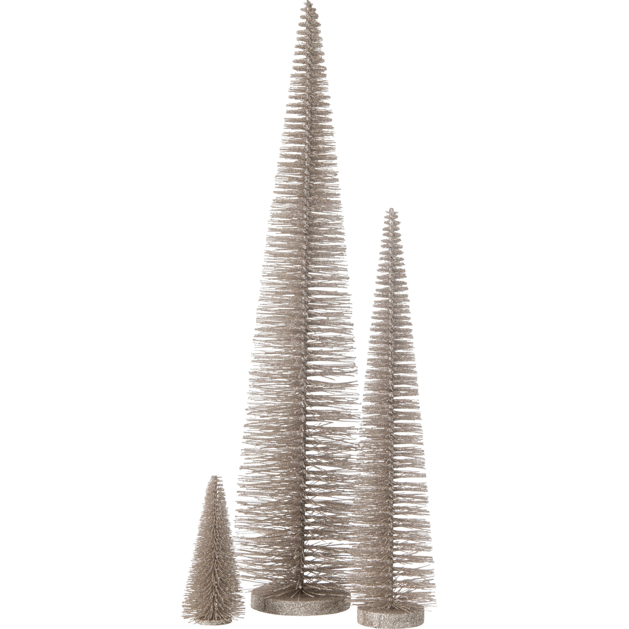 J-Line décoration Sapin De Noël Décoratif Paillettes - plastique - greige - large
