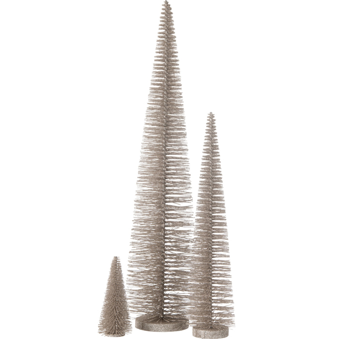 J-Line décoration Sapin De Noël Décoratif Paillettes - plastique - greige - large