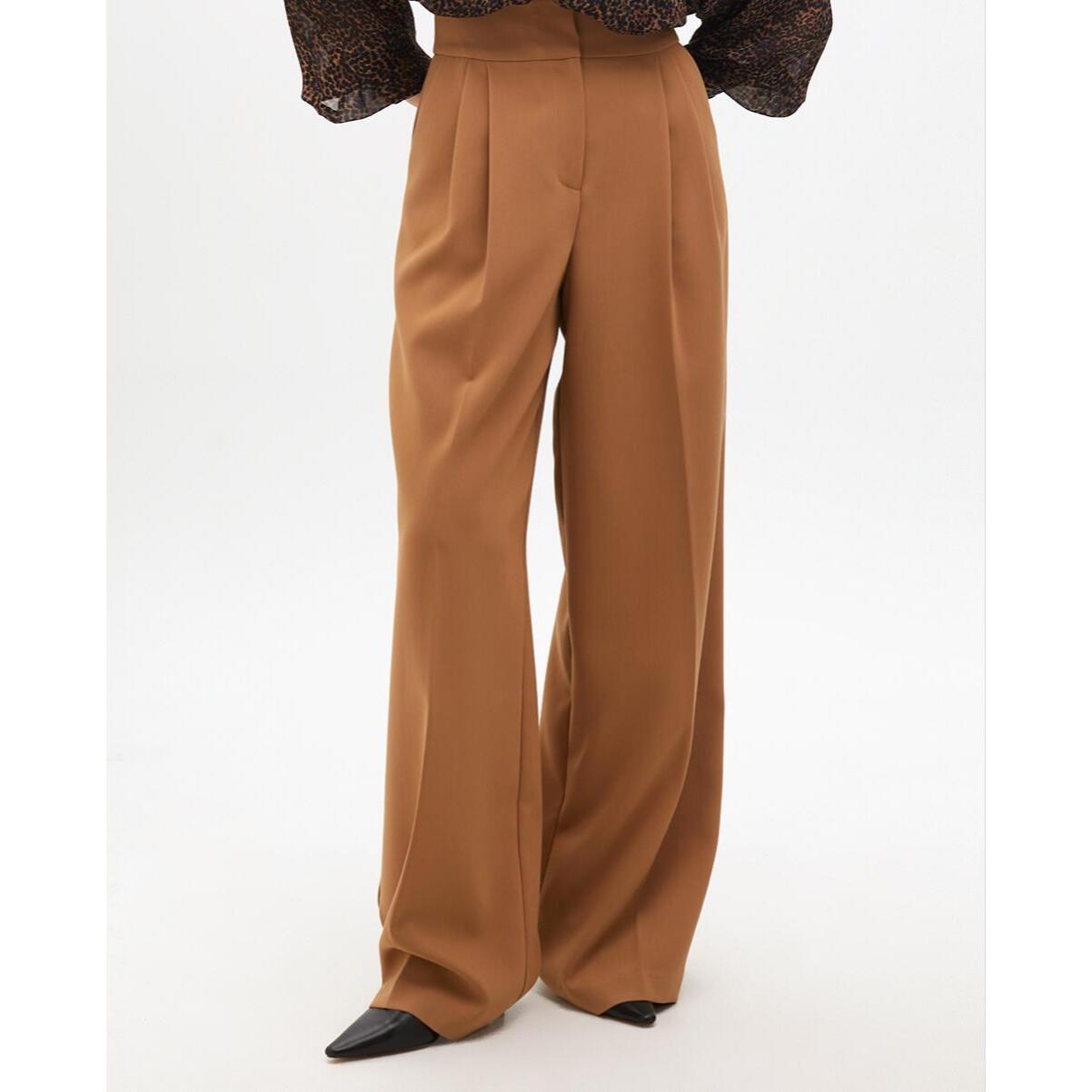 Pantaloni a palazzo a vita alta con pince