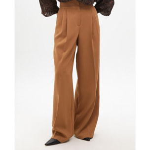 Pantaloni a palazzo a vita alta con pince