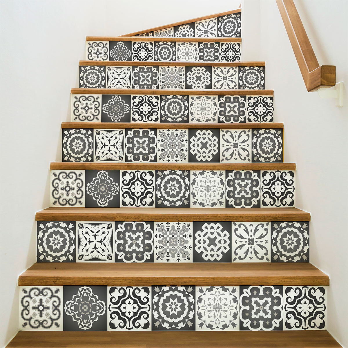 Stickers adhésifs escalier carrelages | Sticker Autocollant contremarche Carreaux de ciment carrelages adhésif - ELOISA