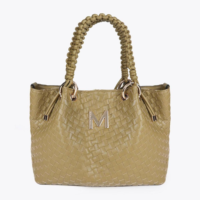 Shopper intrecciato effetto pelle