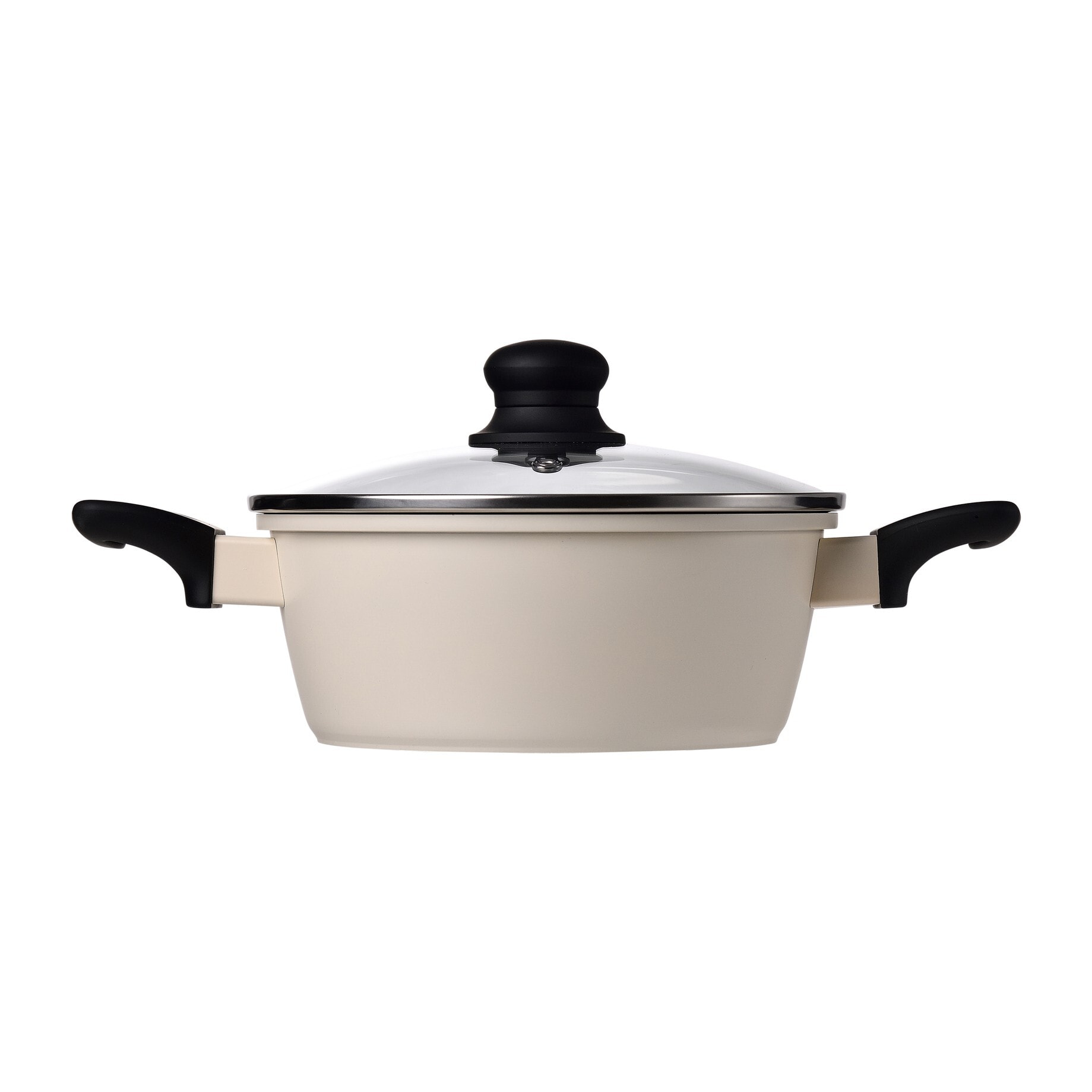 Cacerola con tapa en aluminio forjado de color blanco, apta para inducción y expert nerja san ignacio