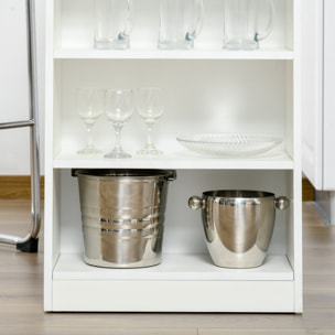 Conjunto de 2 Taburetes de Bar con Altura Regulable y Asiento Giratoria y Mesa de Bar con Estantería de 4 Niveles para Salón Comedor Cocina 41x51x97-117 cm 115x50x102,7 cm Blanco y Gris