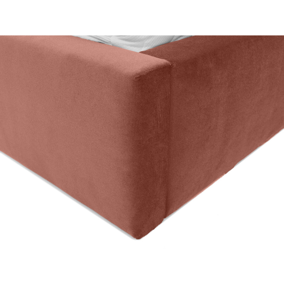 Esmee - lit coffre - 140x200 cm - en velours - sommier inclus - Terracotta
