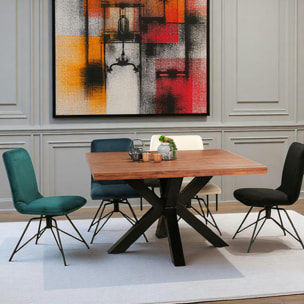 Table à manger carrée 130 cm pied central OKA