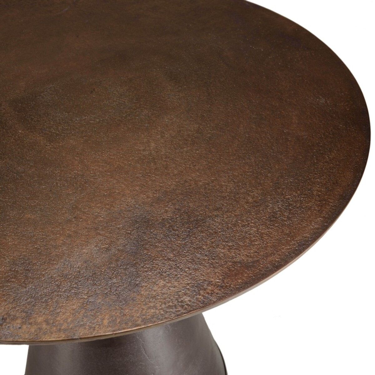 JOHAN - Table ronde 80cm alu couleur laiton pied conique