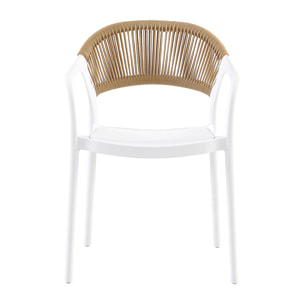 Poltrona Maiorca In Polipropilene Bianca per soggiorno, cucina e arredo bar