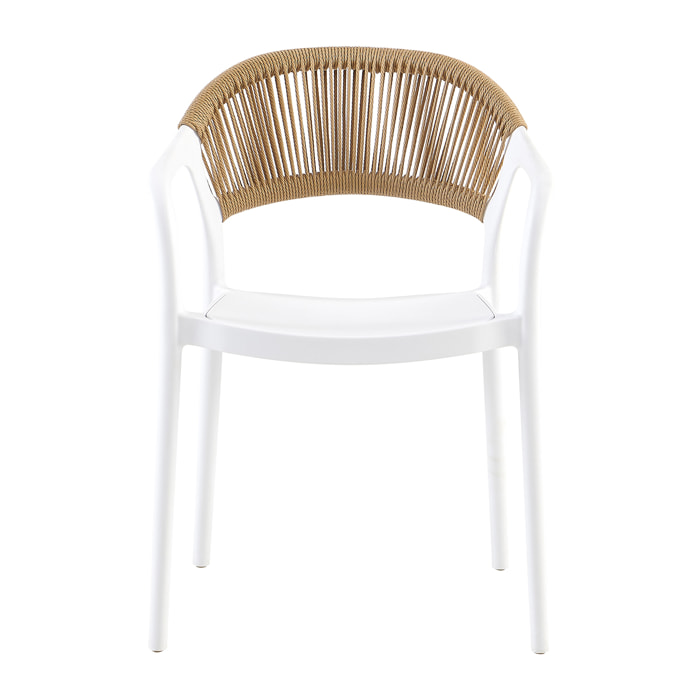 Poltrona Maiorca In Polipropilene Bianca per soggiorno, cucina e arredo bar