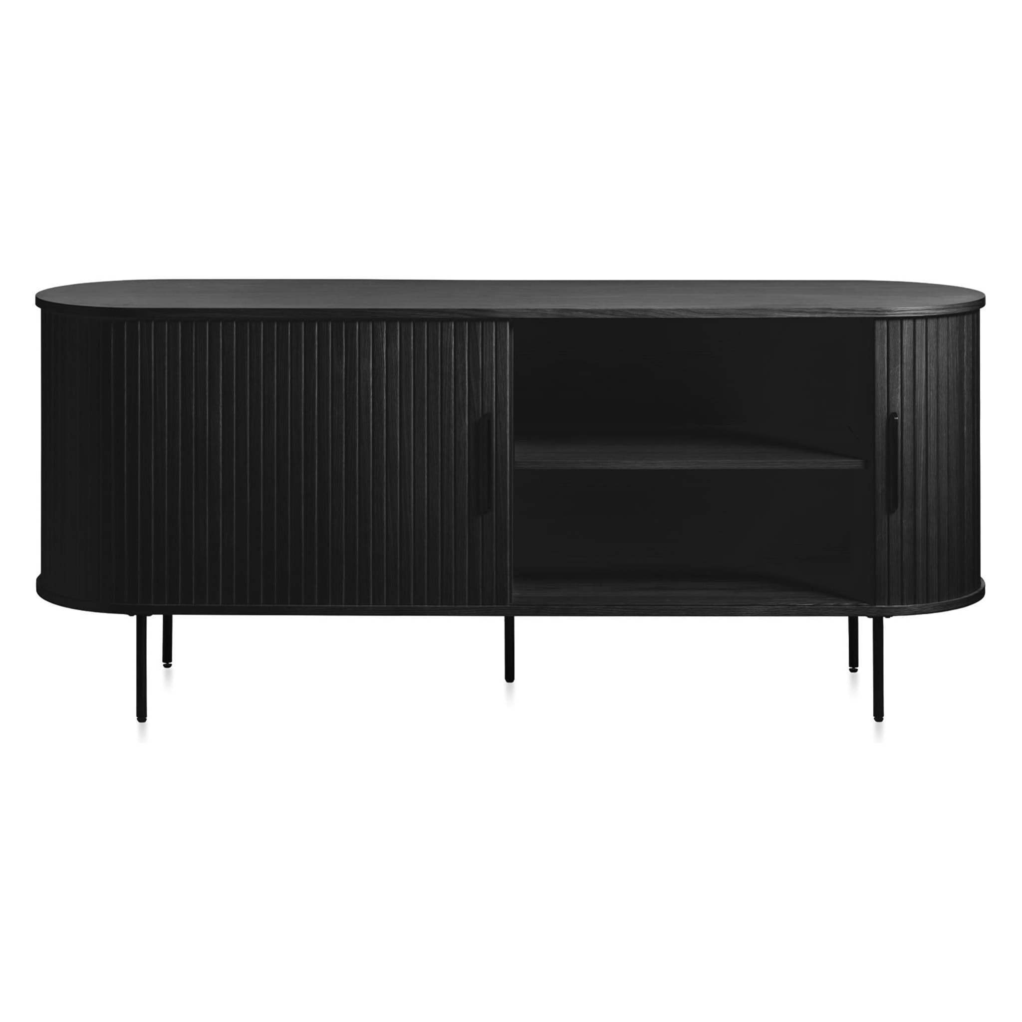 Buffet bois noir alba 180x45cm