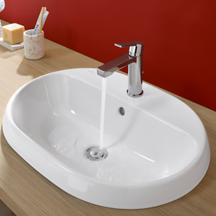 Mitigeur lavabo Architectura avec tirette chrome