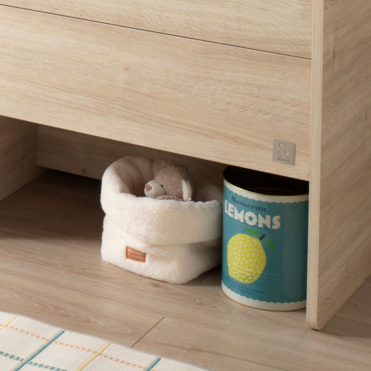 Panière de rangement en sherpa