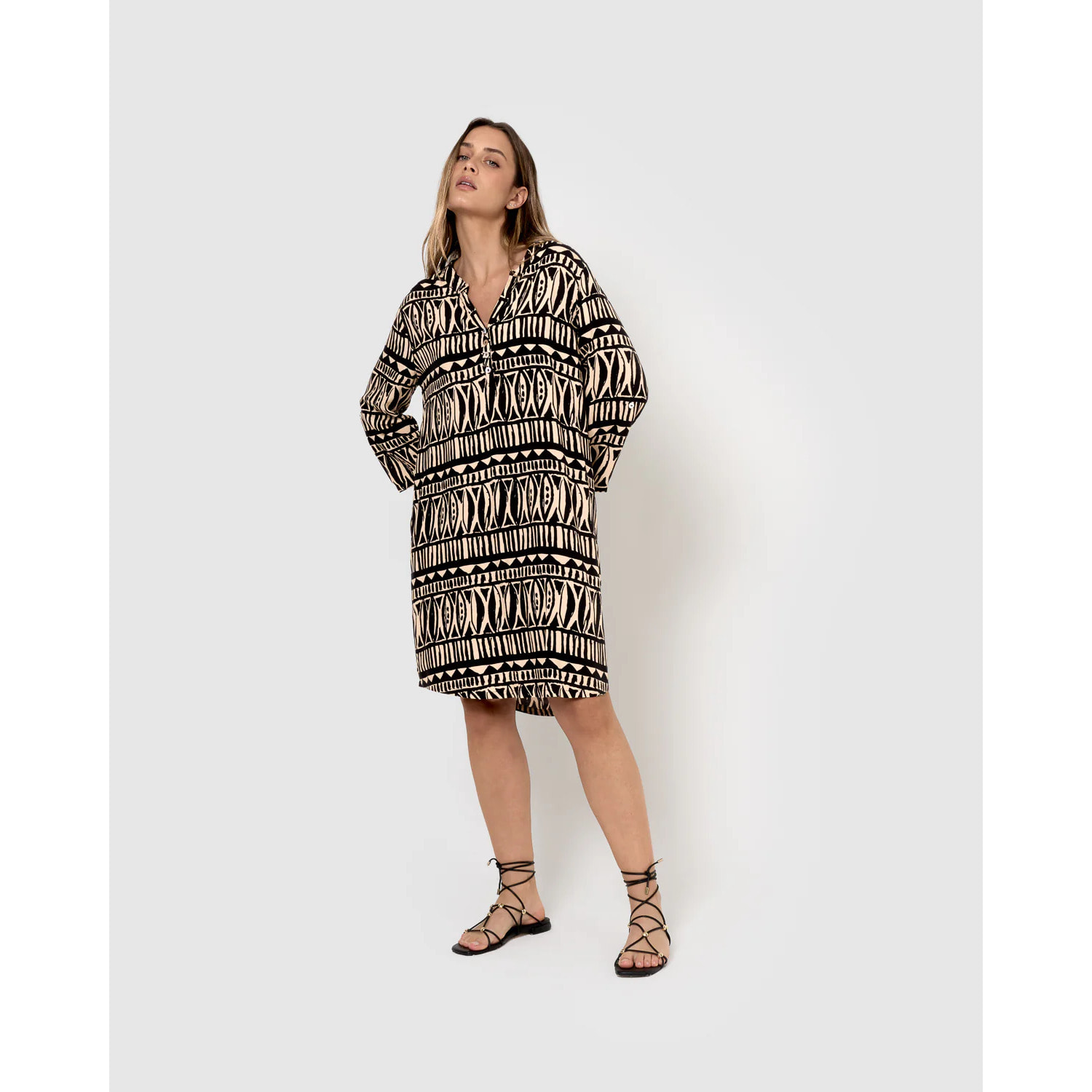 Vestido viscosa tepec negro