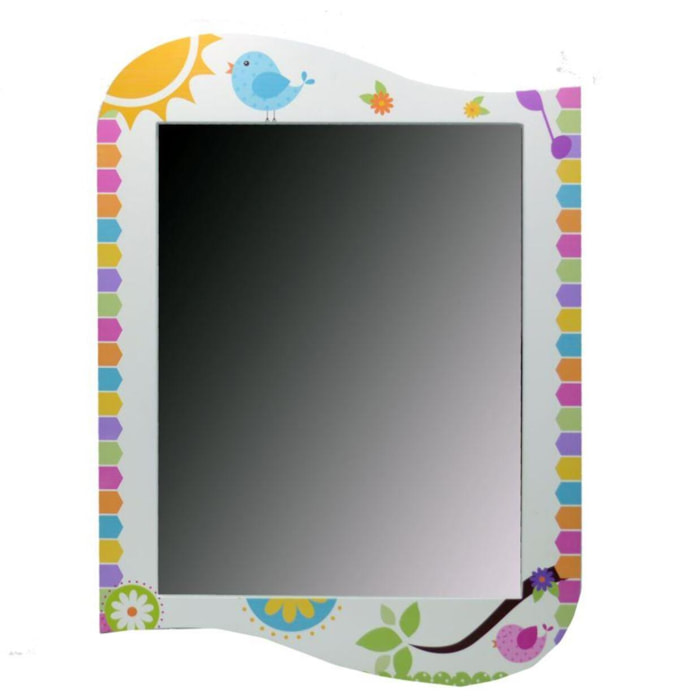 Specchio Happy in legno bianco cm43x2h58