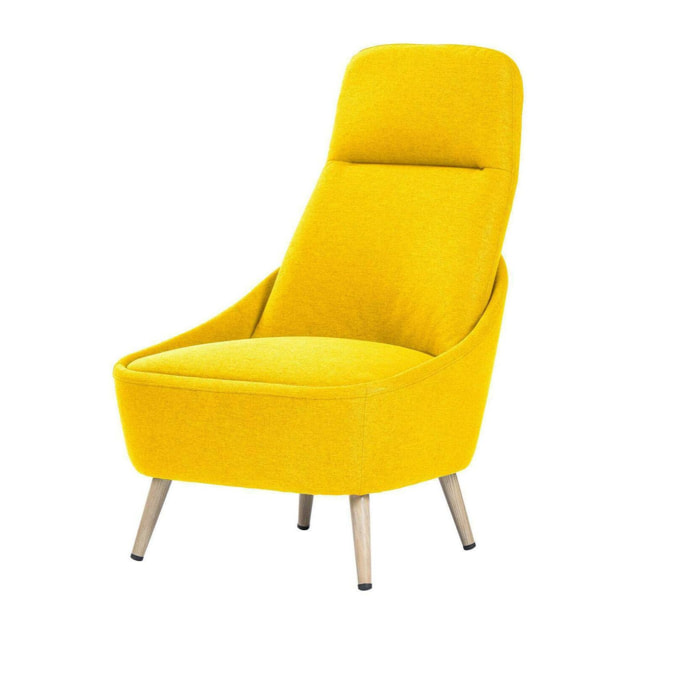 Sedia da ufficio Dunedin, Seduta da attesa per ufficio, Poltrona ergonomica, 77x65h100 cm, Giallo