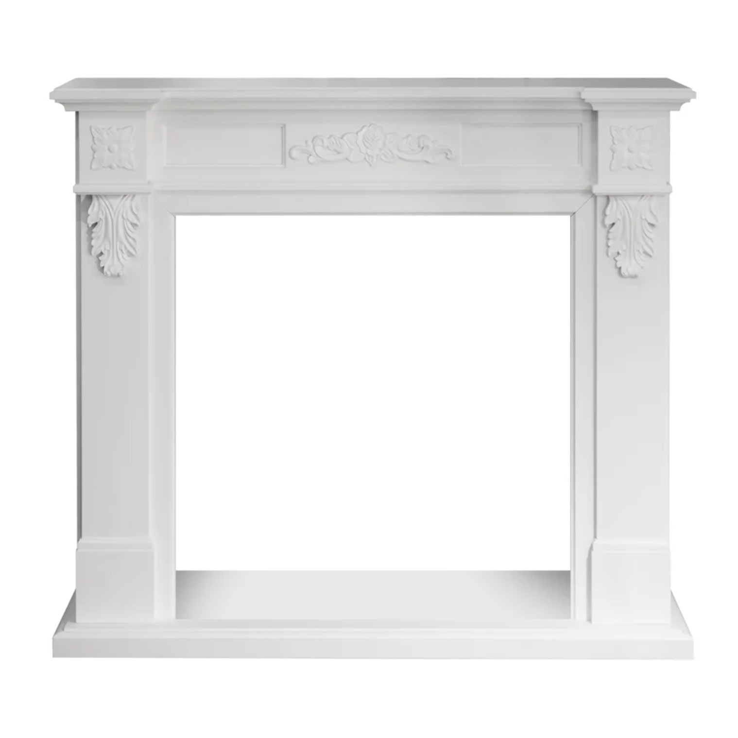 Truman - Cornice per Camino 121x108x38 cm Rivestimento Decorativo in Legno MDF Bianco