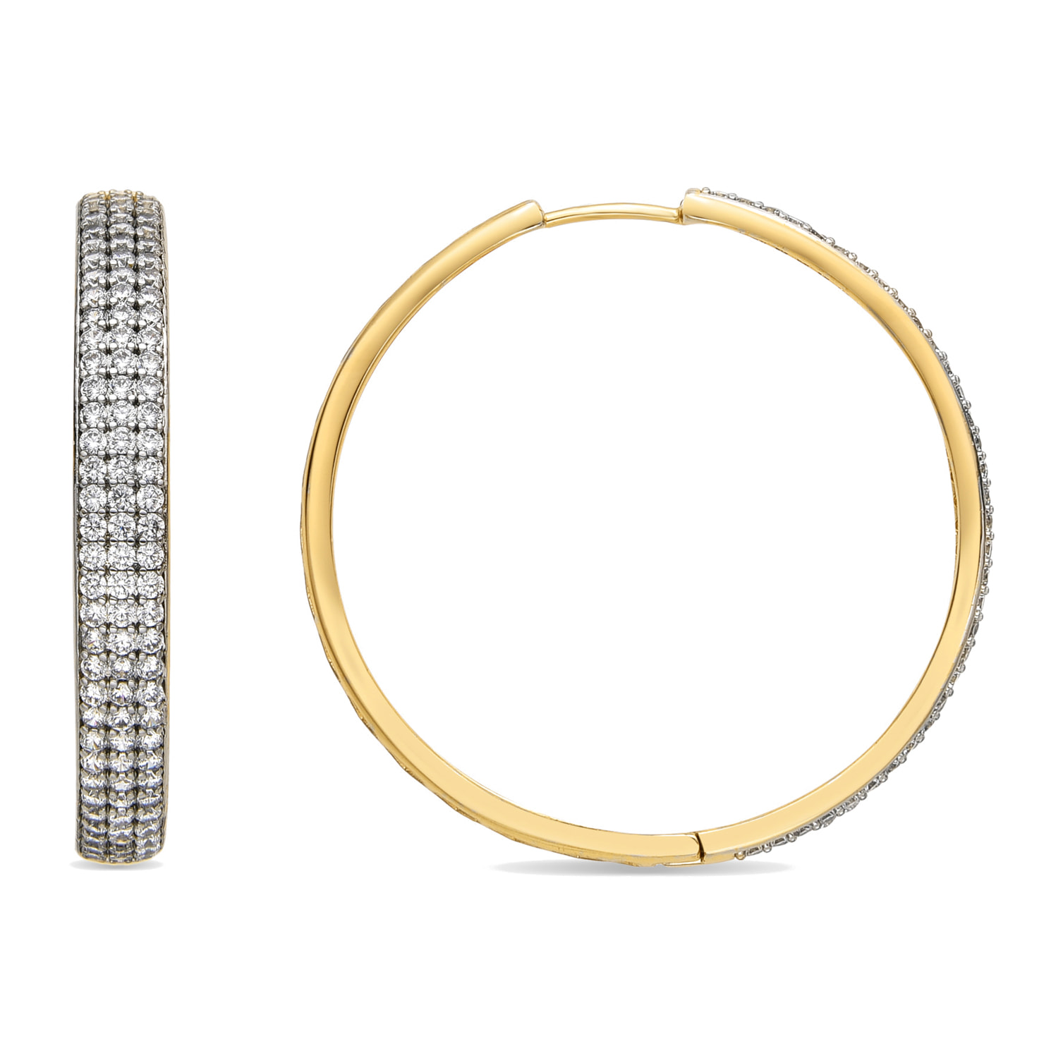 Pendientes con Circonita Brillante acabado oro 18k