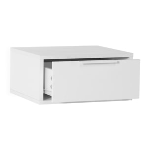 Mesita de noche flotante Auri 1 cajón color Blanco