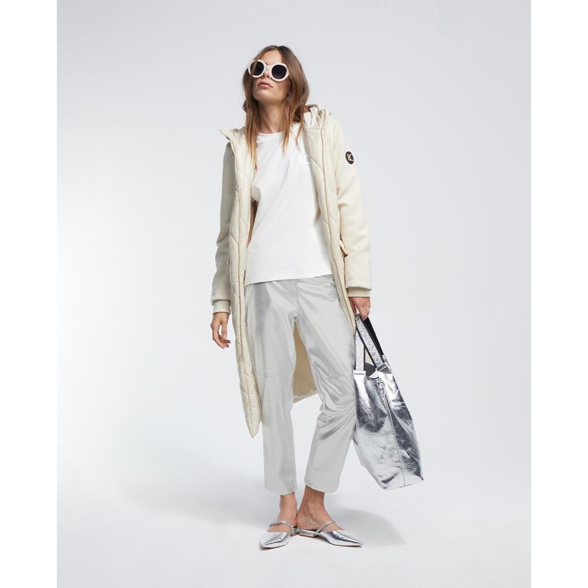Pantaloni effetto pelle argento
