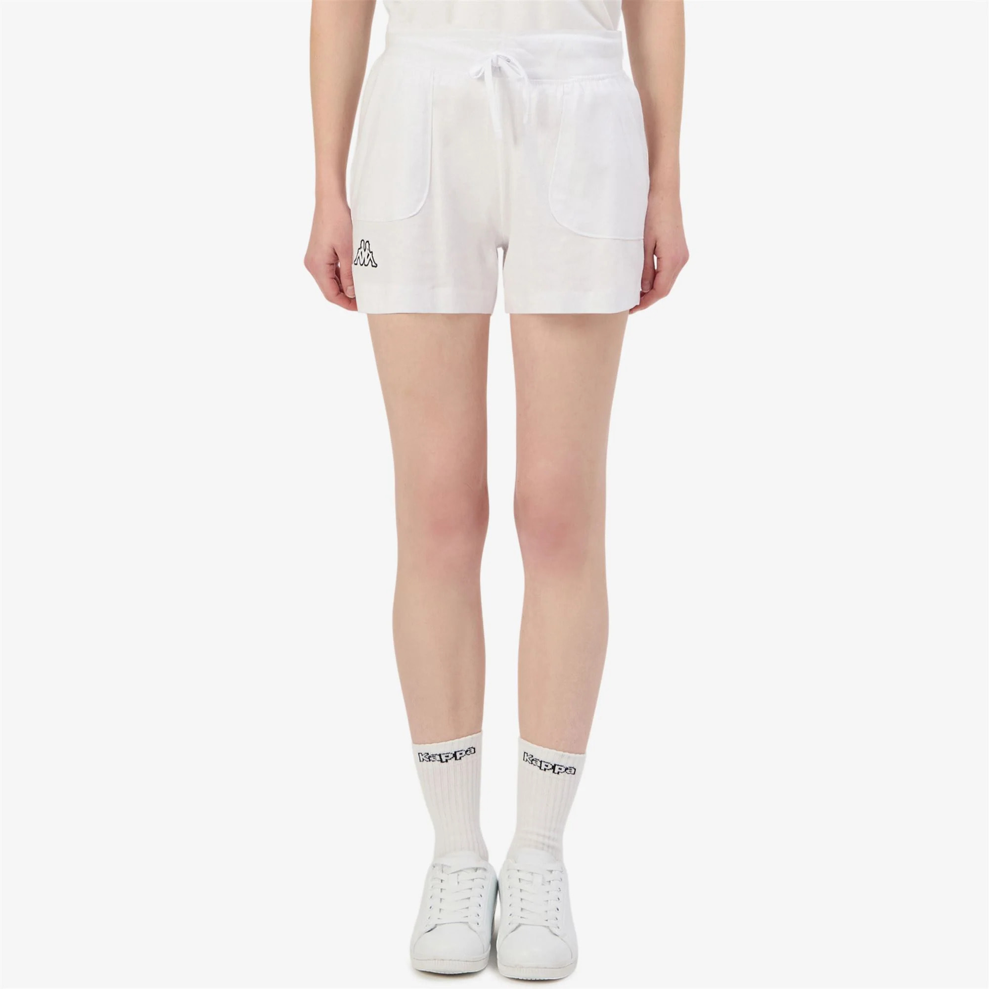 Kappa - Pantaloni Corti Donna Bianco - Logo Caber