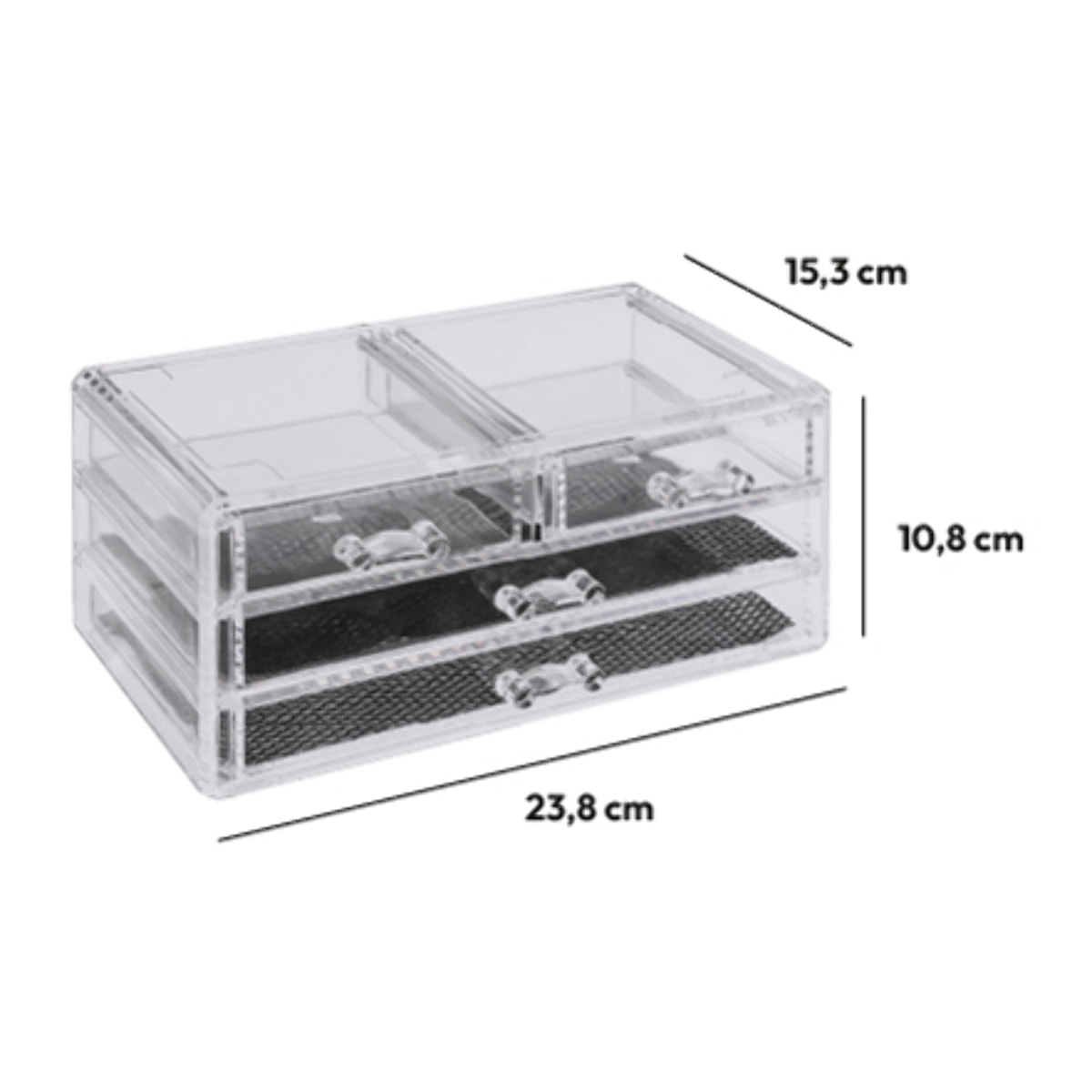 Boîte à bijoux 4 tiroirs Transparent Selena