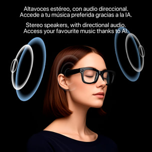 Gafas inteligentes M01, cámara integrada, control de música, inteligencia artificial, traducción de idiomas en tiempo real.