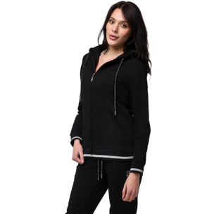 Tuta da donna con felpa con cappuccio e zip e joggers non felpata Leone Bright