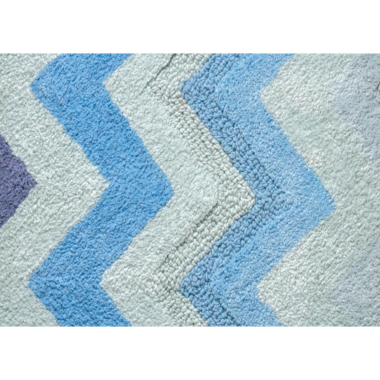 Tappeto Bagno Super Assorbente E Antiscivolo Fantasia Zig Zag Modello Corner Oceano
