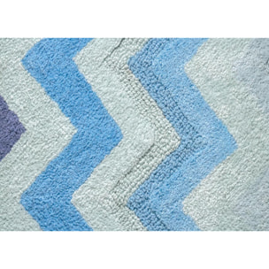 Tappeto Bagno Super Assorbente E Antiscivolo Fantasia Zig Zag Modello Corner Oceano